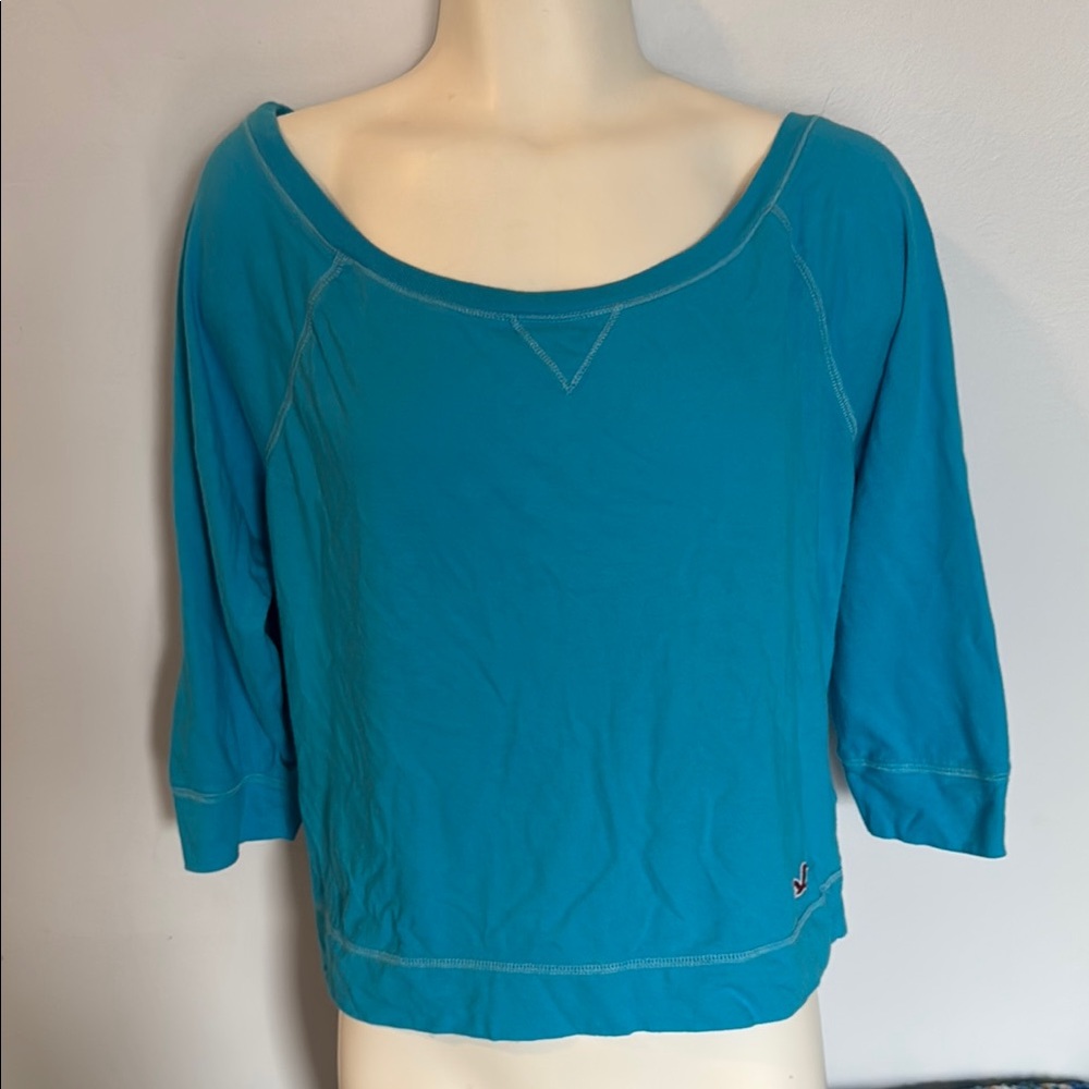 Y2K Hollister California Blue mid length sleeve shirt size L
